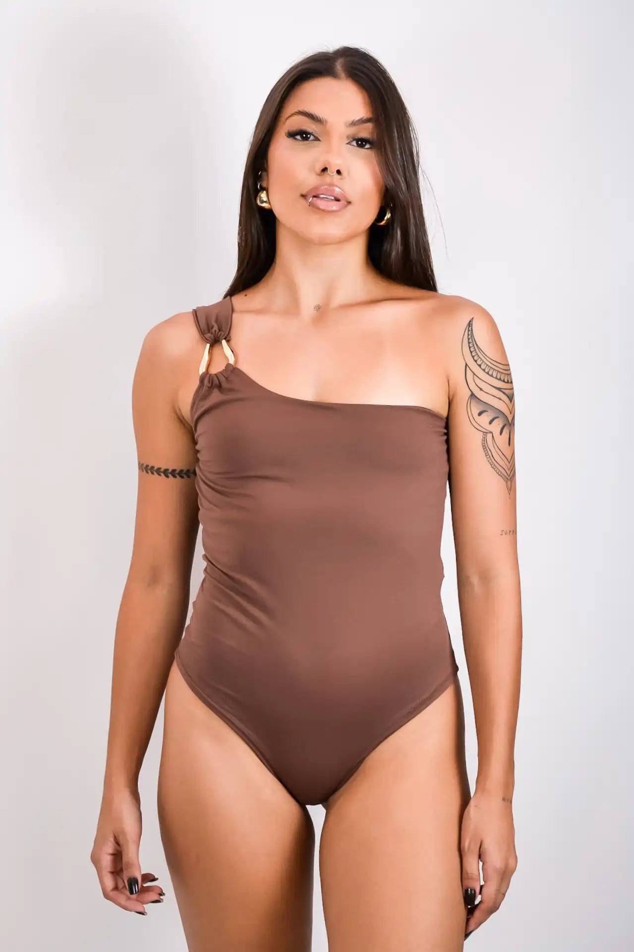 Body Cappuccino - skin um ombro com fivela orgânica
