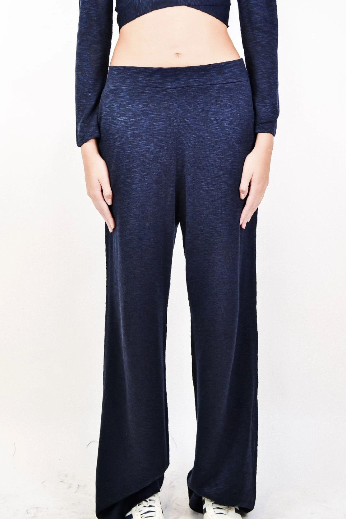 Calça Toffee - pantalona em tricô flamê