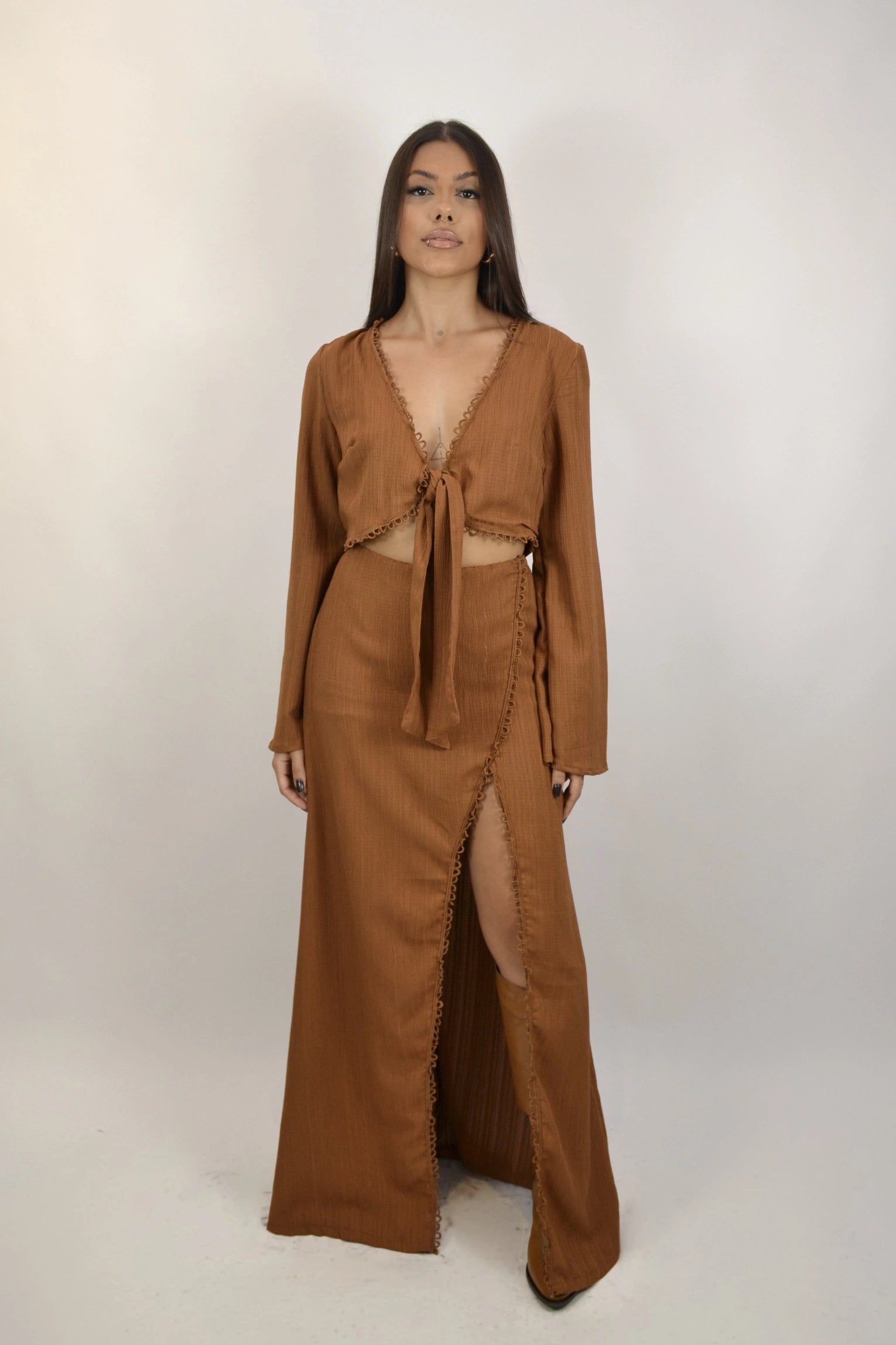 Conjunto Ocotillo - saia longa e cropped