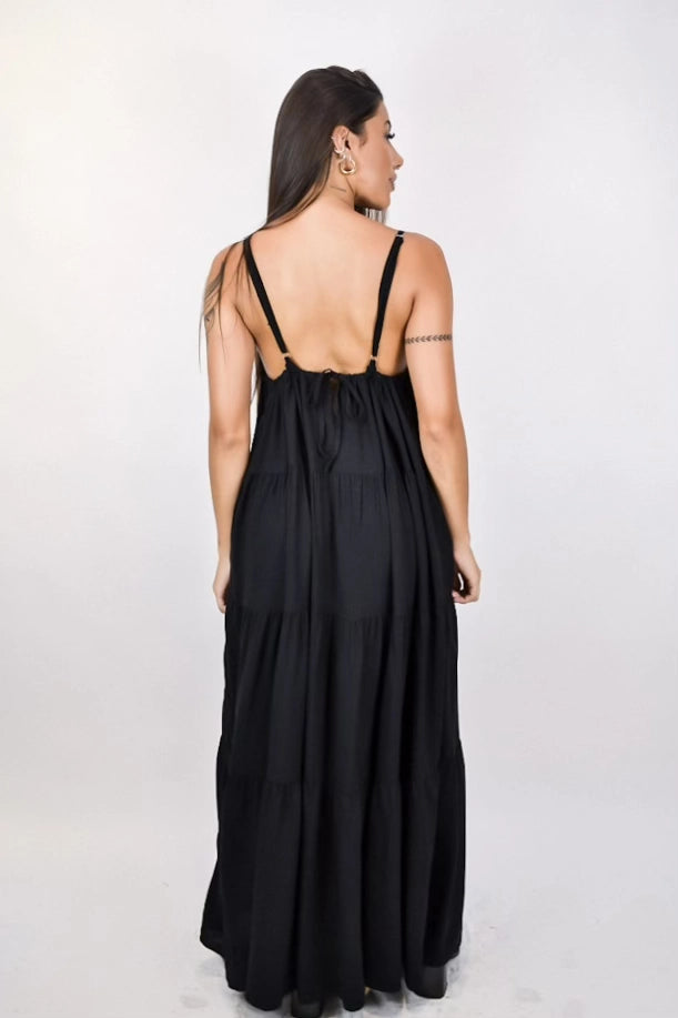 Vestido Expresso - longo com amarração nas costas