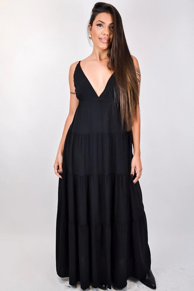 Vestido Expresso - longo com amarração nas costas