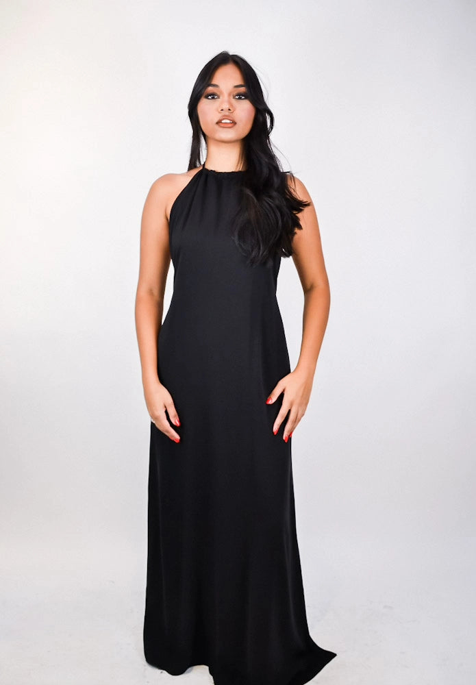 Vestido Hazelnut - fluido frente única e decote profundo nas costas