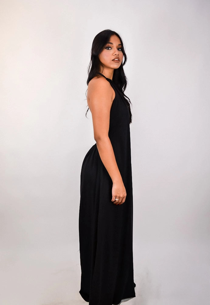 Vestido Hazelnut - fluido frente única e decote profundo nas costas