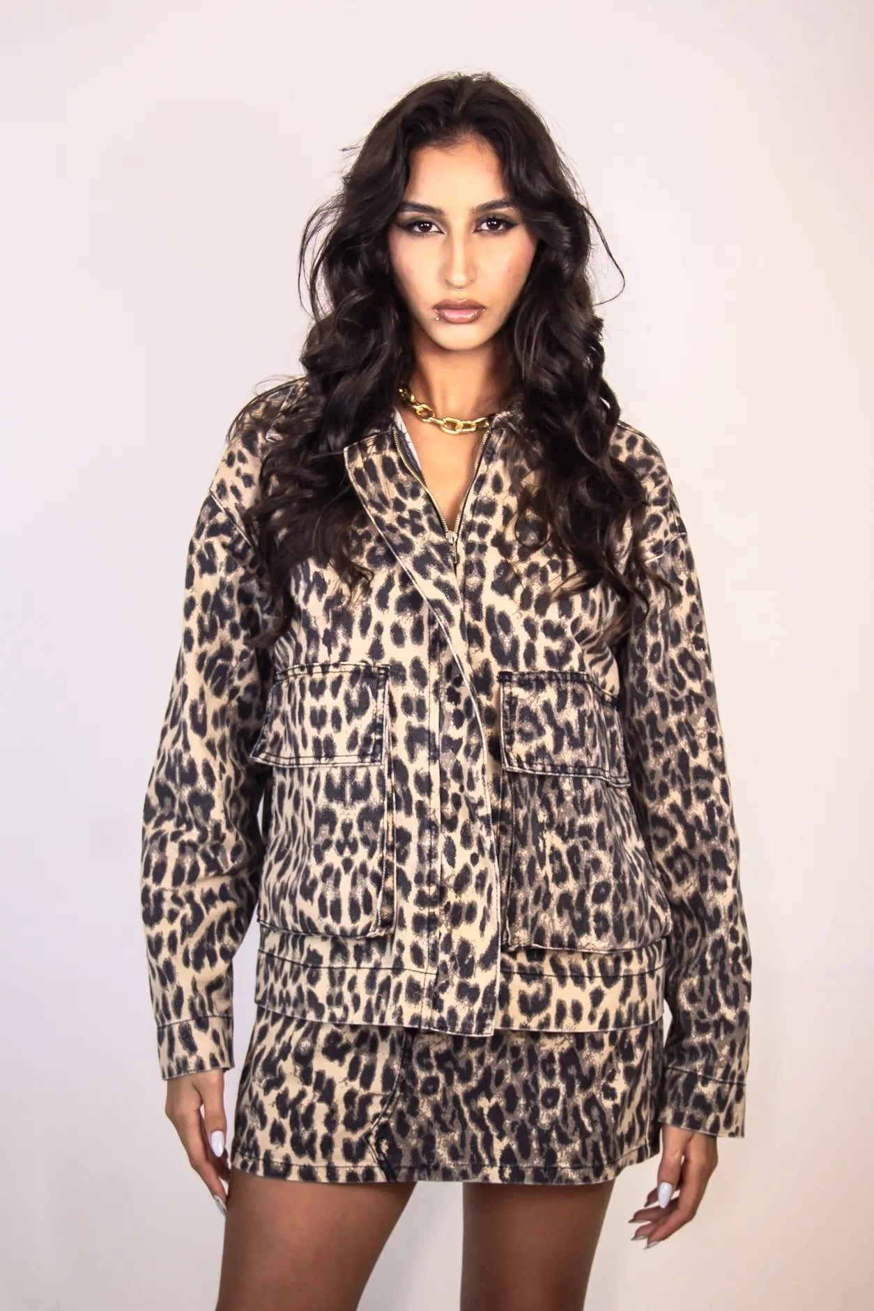 Jaqueta Savage - Oversized Jeans Animal Print