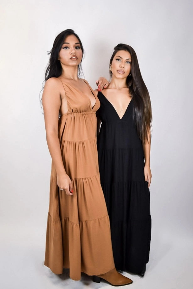 Vestido Expresso - longo com amarração nas costas
